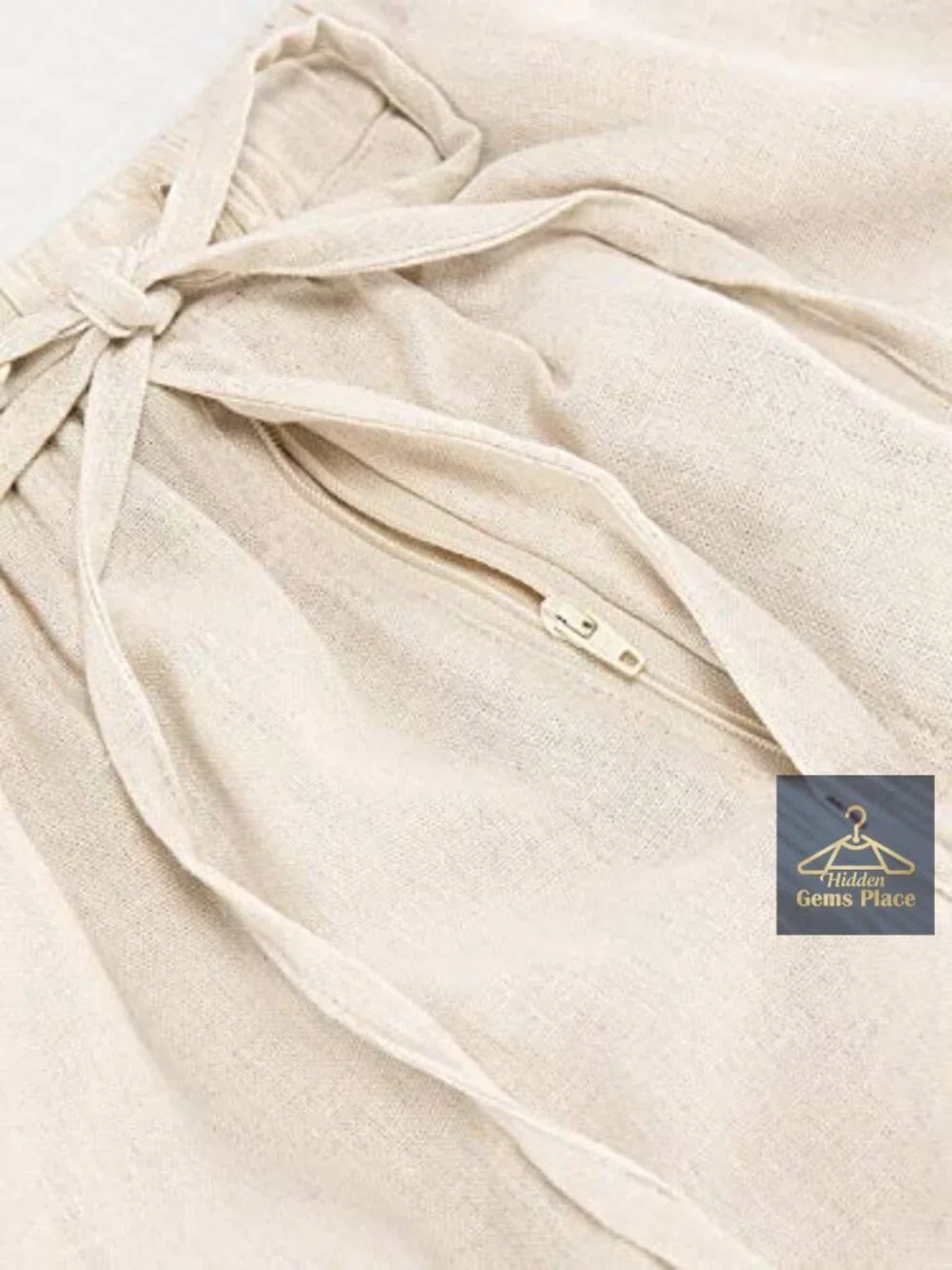 Mens Casual Elastic Waist Drawstring Pants Cotton Linen Baggy Lounge Beach